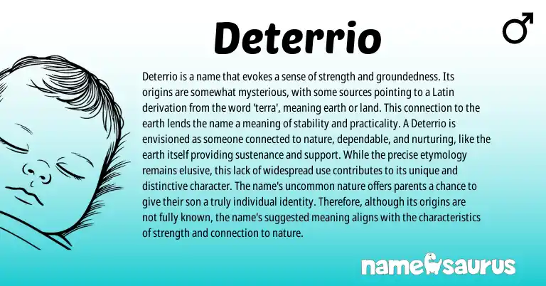 Infographic about Deterrio name meaning, Deterrio is a name from Latin origin(s).