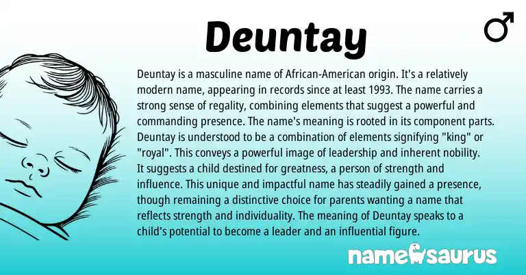 Infographic about Deuntay name meaning, Deuntay is a name from American, African origin(s).