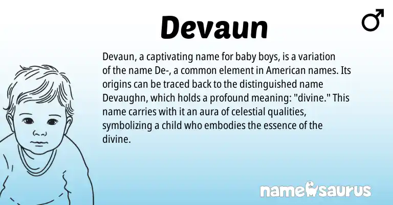 Infographic about Devaun name meaning, Devaun is a name from American origin(s).