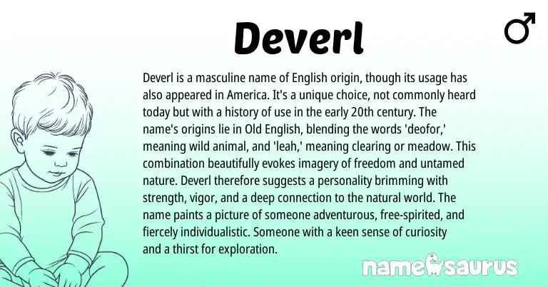 Infographic about Deverl name meaning, Deverl is a name from English origin(s).