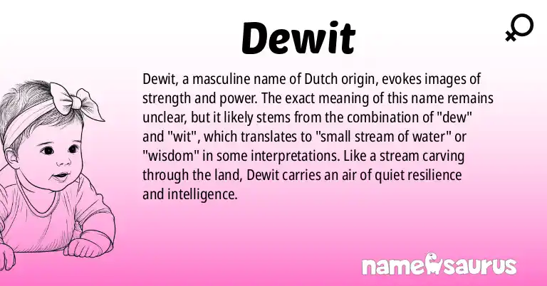 Infographic about Dewit name meaning, Dewit is a name from Dutch origin(s).