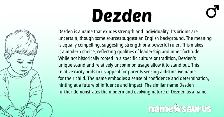 Infographic about Dezden name meaning, Dezden is a name from Other origin(s).