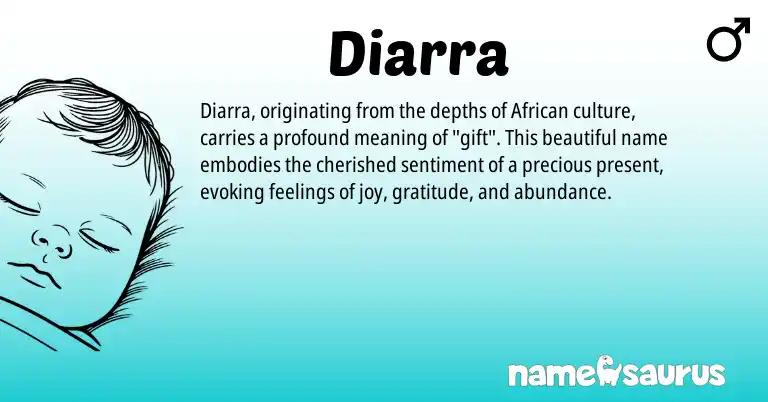 Infographic about Diarra name meaning, Diarra is a name from African origin(s).