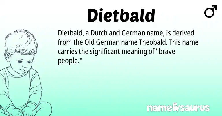 Infographic about Dietbald name meaning, Dietbald is a name from Old German, German, Dutch origin(s).