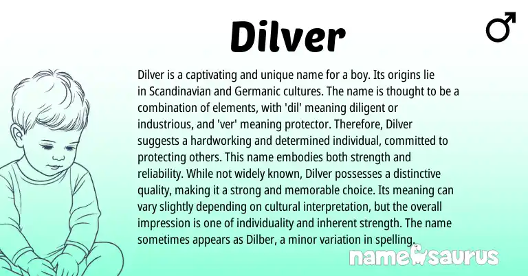Infographic about Dilver name meaning, Dilver is a name from Scandinavian, Germanic origin(s).