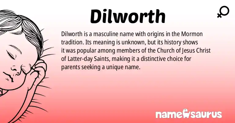 Infographic about Dilworth name meaning, Dilworth is a name from Mormon origin(s).
