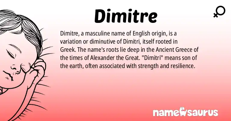 Infographic about Dimitre name meaning, Dimitre is a name from English origin(s).