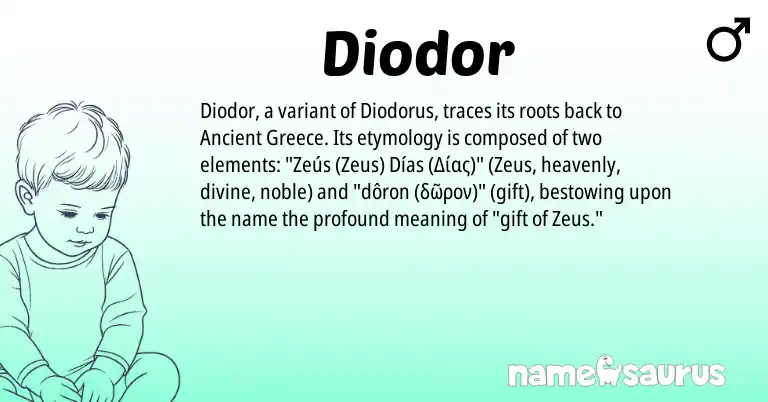 Infographic about Diodor name meaning, Diodor is a name from Greece origin(s).