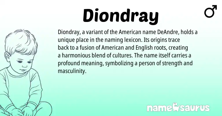 Infographic about Diondray name meaning, Diondray is a name from English, American origin(s).