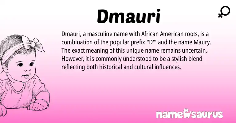 Infographic about Dmauri name meaning, Dmauri is a name from African American origin(s).