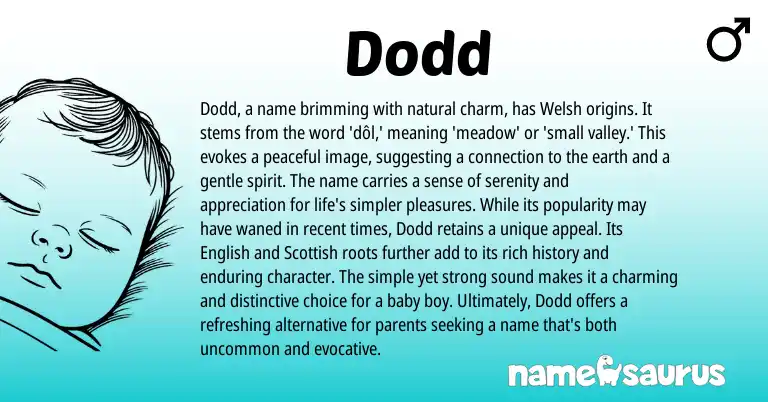 Infographic about Dodd name meaning, Dodd is a name from Welsh origin(s).