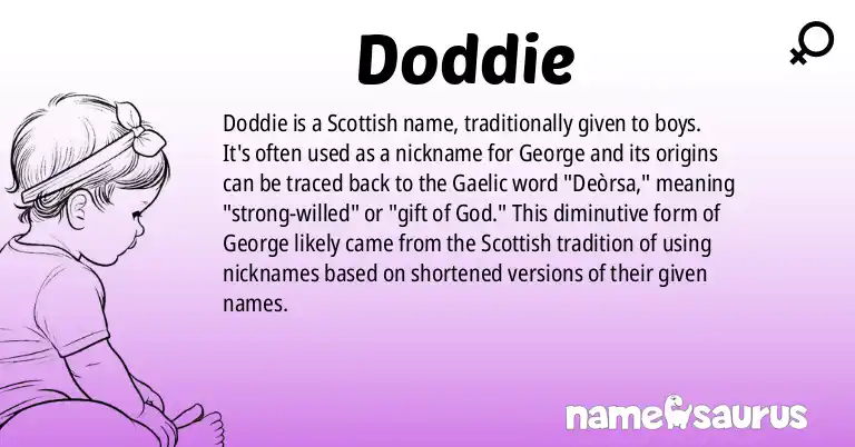 Infographic about Doddie name meaning, Doddie is a name from Scottish origin(s).