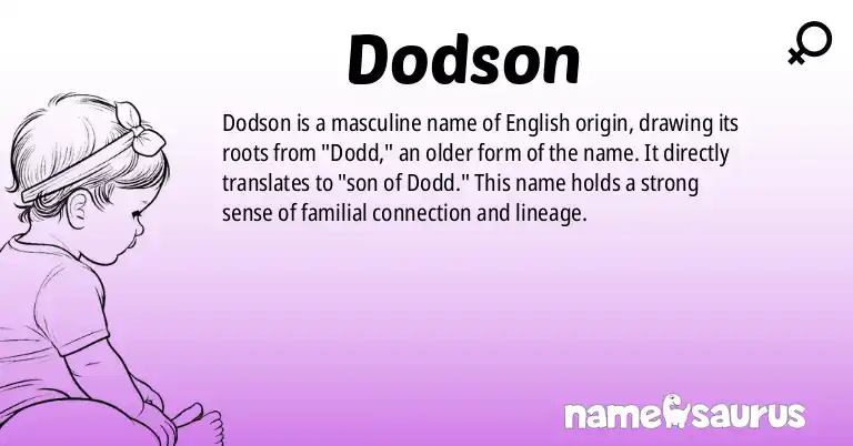 Infographic about Dodson name meaning, Dodson is a name from English origin(s).