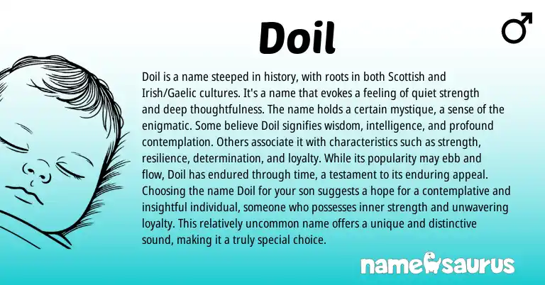 Infographic about Doil name meaning, Doil is a name from Scottish origin(s).