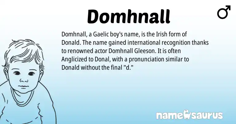 Infographic about Domhnall name meaning, Domhnall is a name from Irish, Gaelic origin(s).