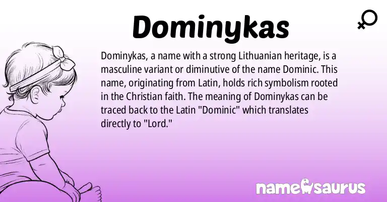 Infographic about Dominykas name meaning, Dominykas is a name from Lithuanian origin(s).