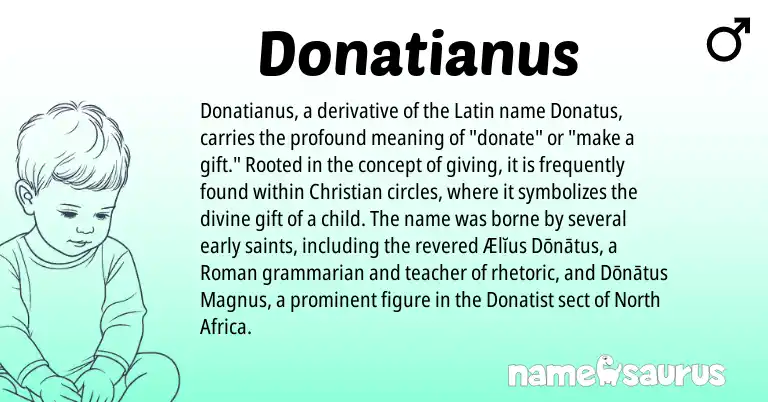 Infographic about Donatianus name meaning, Donatianus is a name from Roman, North Africa, Latin origin(s).