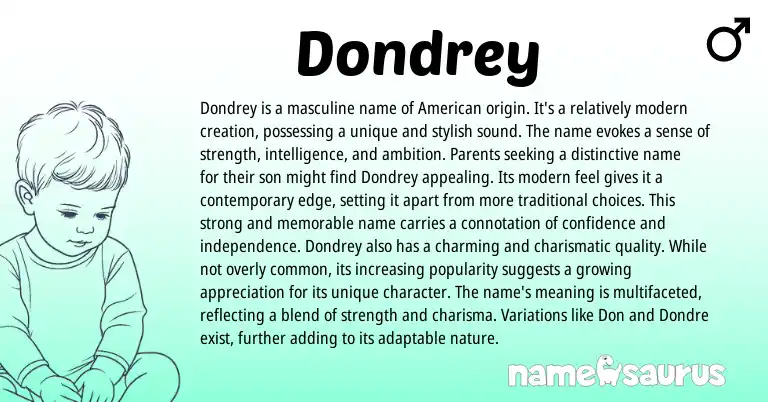 Infographic about Dondrey name meaning, Dondrey is a name from American origin(s).