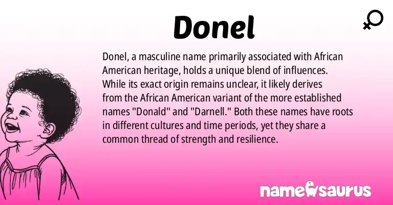 Infographic about Donel name meaning, Donel is a name from African American origin(s).