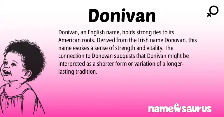 Infographic about Donivan name meaning, Donivan is a name from English (American) origin(s).