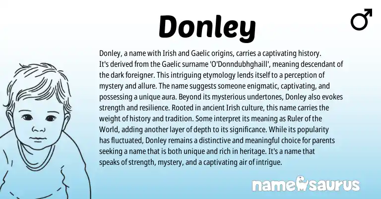 Infographic about Donley name meaning, Donley is a name from Irish, Gaelic origin(s).