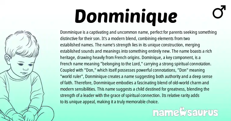 Infographic about Donminique name meaning, Donminique is a name from Other origin(s).