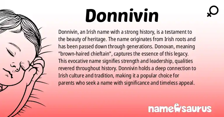 Infographic about Donnivin name meaning, Donnivin is a name from Irish origin(s).