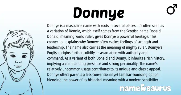 Infographic about Donnye name meaning, Donnye is a name from Scottish, English origin(s).