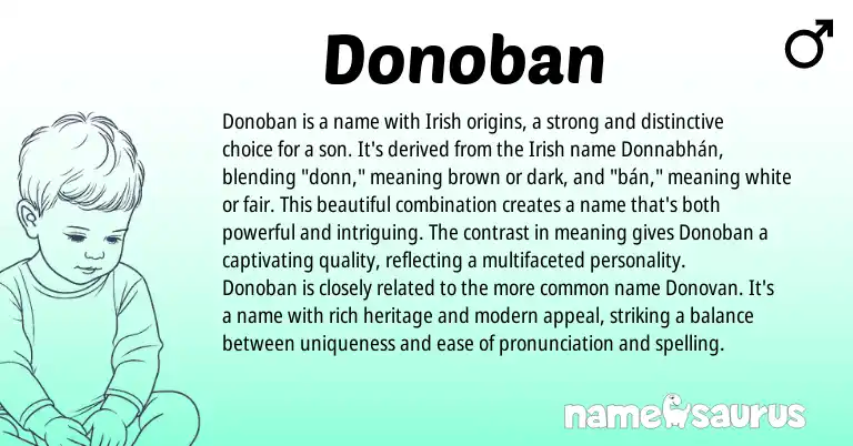 Infographic about Donoban name meaning, Donoban is a name from Gaelic, Irish origin(s).