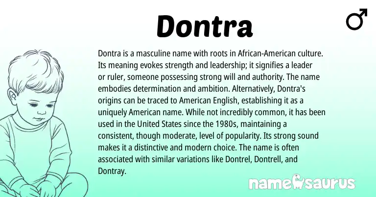 Infographic about Dontra name meaning, Dontra is a name from Other origin(s).