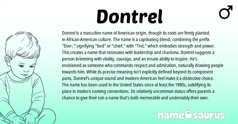 Infographic about Dontrel name meaning, Dontrel is a name from American origin(s).