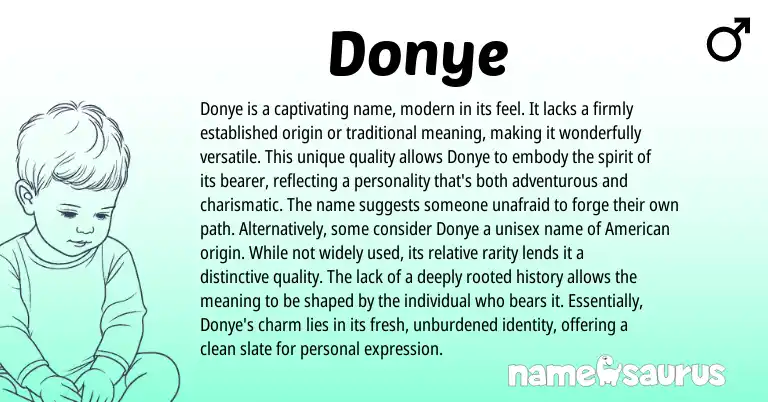 Infographic about Donye name meaning, Donye is a name from American origin(s).