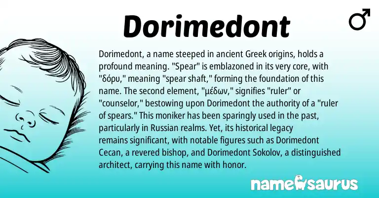 Infographic about Dorimedont name meaning, Dorimedont is a name from Russian, Greek origin(s).