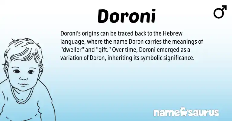 Infographic about Doroni name meaning, Doroni is a name from Hebrew origin(s).