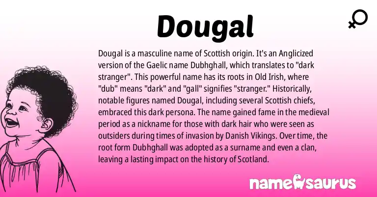 Infographic about Dougal name meaning, Dougal is a name from Scottish origin(s).