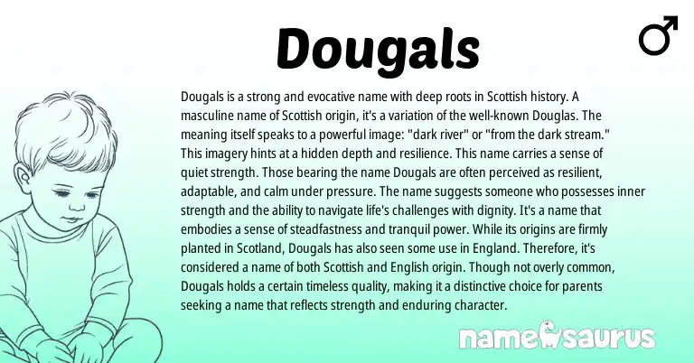 Infographic about Dougals name meaning, Dougals is a name from Scottish origin(s).