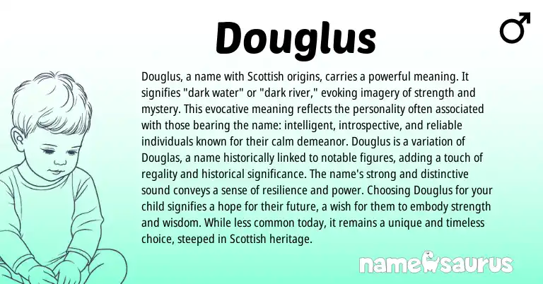 Infographic about Douglus name meaning, Douglus is a name from Scottish origin(s).