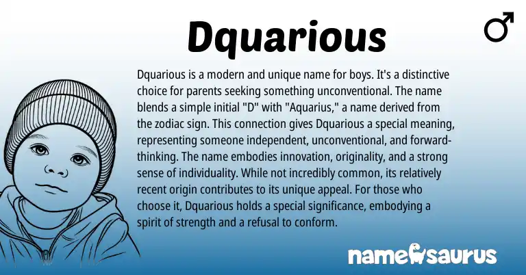 Infographic about Dquarious name meaning, Dquarious is a name from Other origin(s).