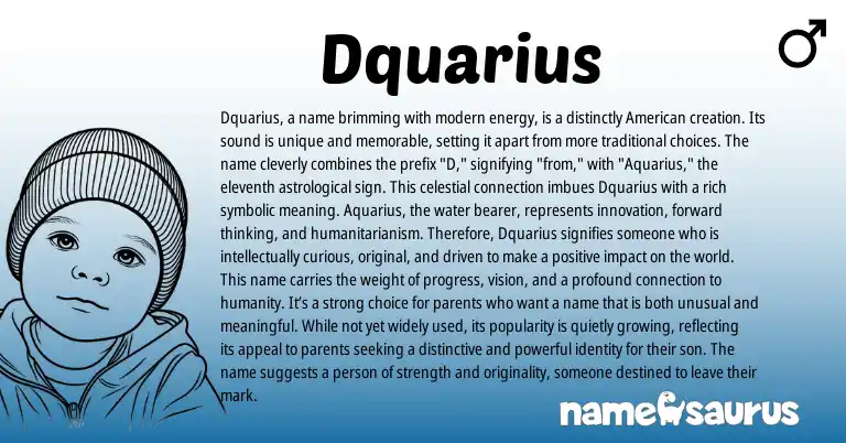 Infographic about Dquarius name meaning, Dquarius is a name from Other origin(s).