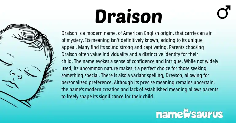 Infographic about Draison name meaning, Draison is a name from English origin(s).