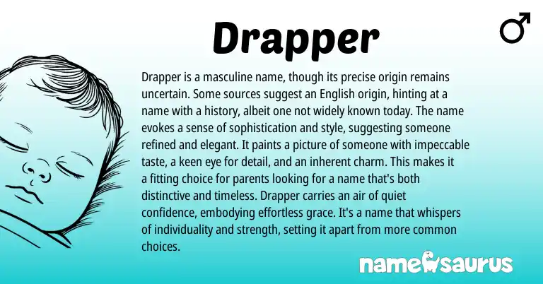 Infographic about Drapper name meaning, Drapper is a name from English origin(s).