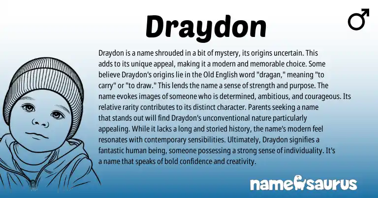 Infographic about Draydon name meaning, Draydon is a name from English, Other origin(s).