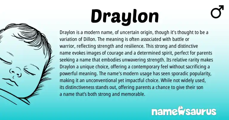 Infographic about Draylon name meaning, Draylon is a name from Other origin(s).