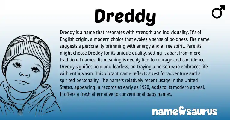 Infographic about Dreddy name meaning, Dreddy is a name from Other origin(s).