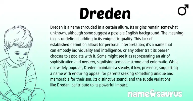 Infographic about Dreden name meaning, Dreden is a name from Other origin(s).