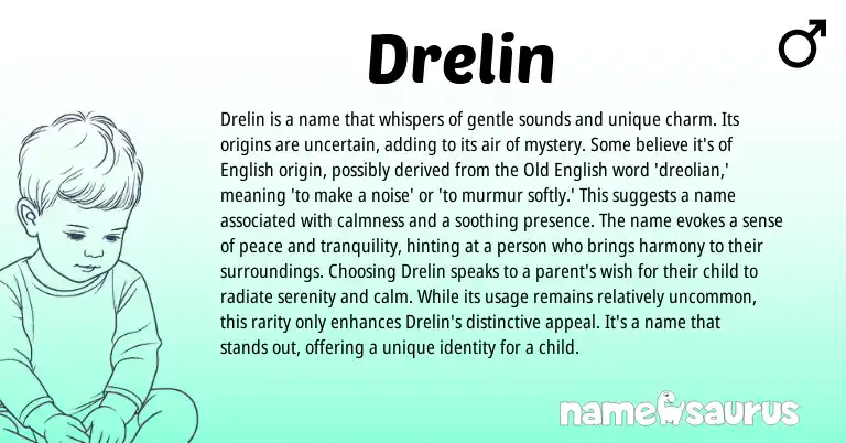 Infographic about Drelin name meaning, Drelin is a name from English origin(s).