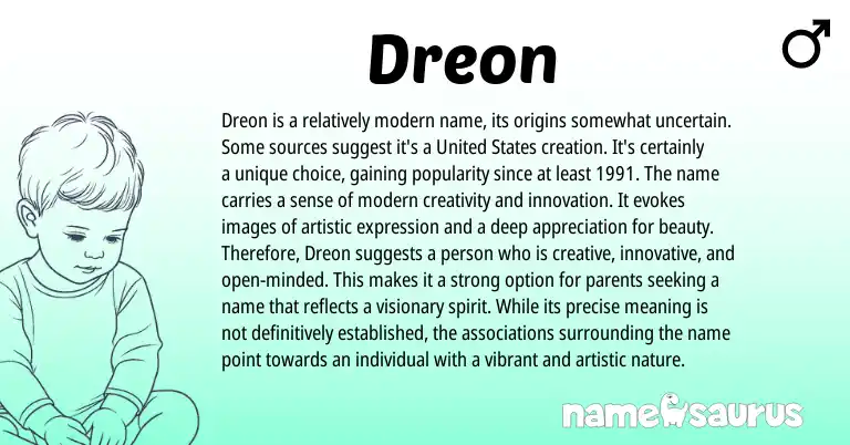 Infographic about Dreon name meaning, Dreon is a name from Other origin(s).