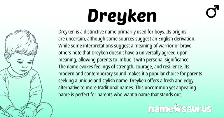 Infographic about Dreyken name meaning, Dreyken is a name from Other origin(s).