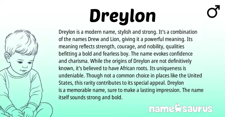 Infographic about Dreylon name meaning, Dreylon is a name from Other origin(s).