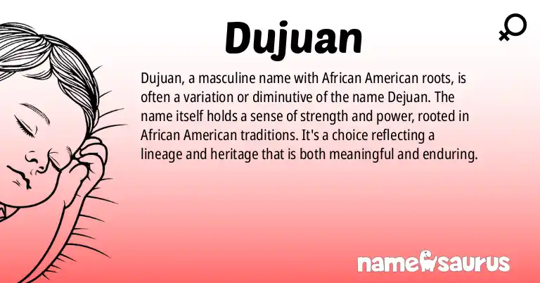 Infographic about Dujuan name meaning, Dujuan is a name from African American origin(s).